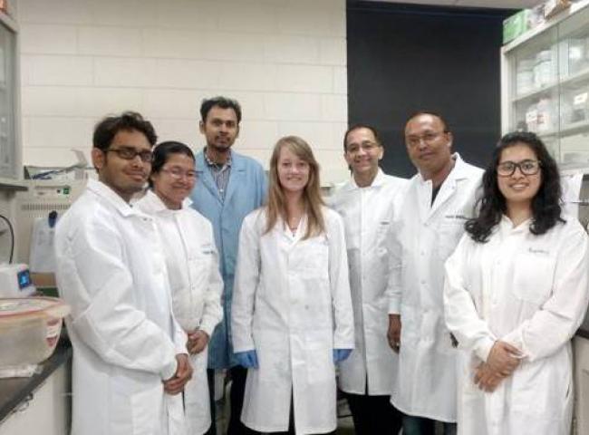 Prof Sunandan Baruah working in the Environmental Toxicology lab at NDSU