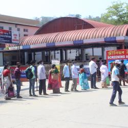 People queue for screening at GMCH in Guwahati on 08-05-20. Pix BY UB photos