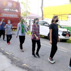 Migrant Students who were stranded in Bihar  being screened at Quarantine facility at Tezpur Central University on 11-05-2020. Photo by UB Photos