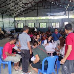 Free health camp organised by Rural Women Upliftment Society at Churachandpur for the displaced people staying in camps