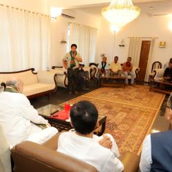 Home Minister Amit Shah meets delegations of Kuki and other communities at Moreh.