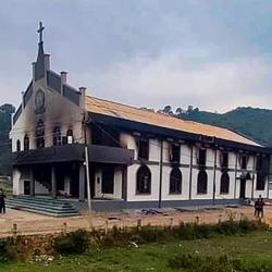 File Photo: Church burned during Manipur ethnic volence during the 'Tribal Solidarity March' 