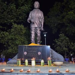 All Assam Students' Union (AASU) celebrated 91th Birth Anniversary of Dr Bhupen Hazarika at Dighalipukhuri Guwahati onFriday. Photo by UB Photos