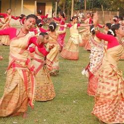 Bihu dance practice session at Raha