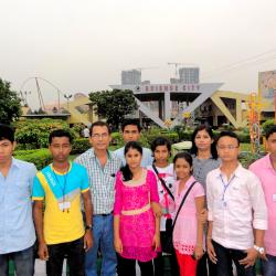 Child scientists with escort and guide in front of Science City, Kolkata on October 27 