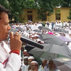 MLA Gurujyoti Das adrresses the public at Mangaldai Idgah