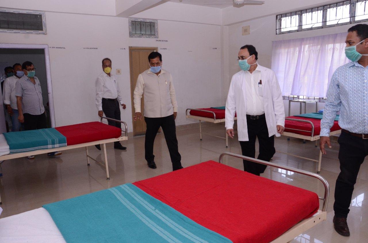 CM Sarbananda Sonowal visits Rupnath Brahma Civil Hospital on Wednesday.