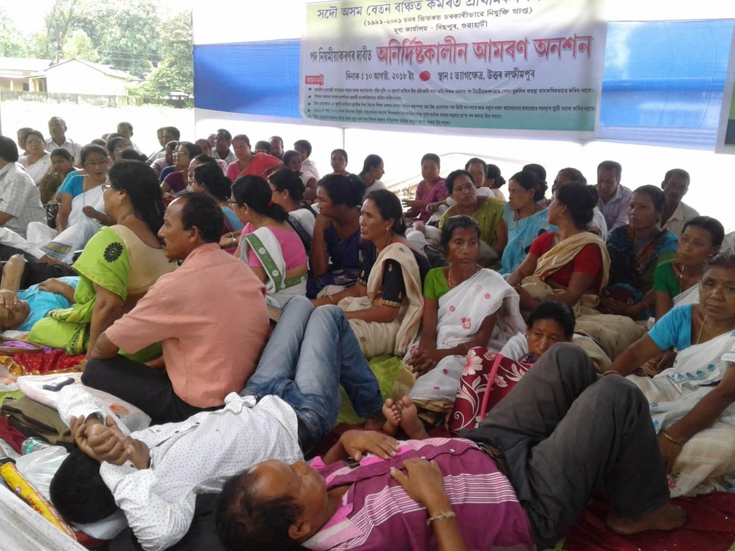 Teachers were on hunger strike till day before the 71st I'Day across the state