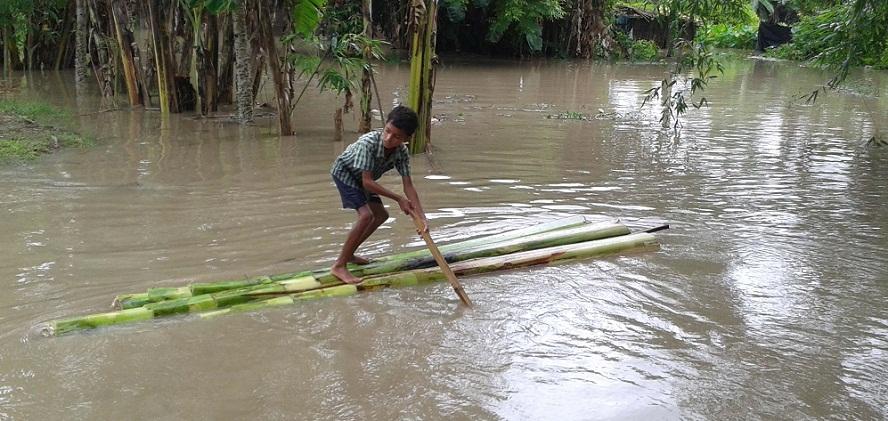 50 villages under flood water at Kalgachia area. Photo: UB Photos
