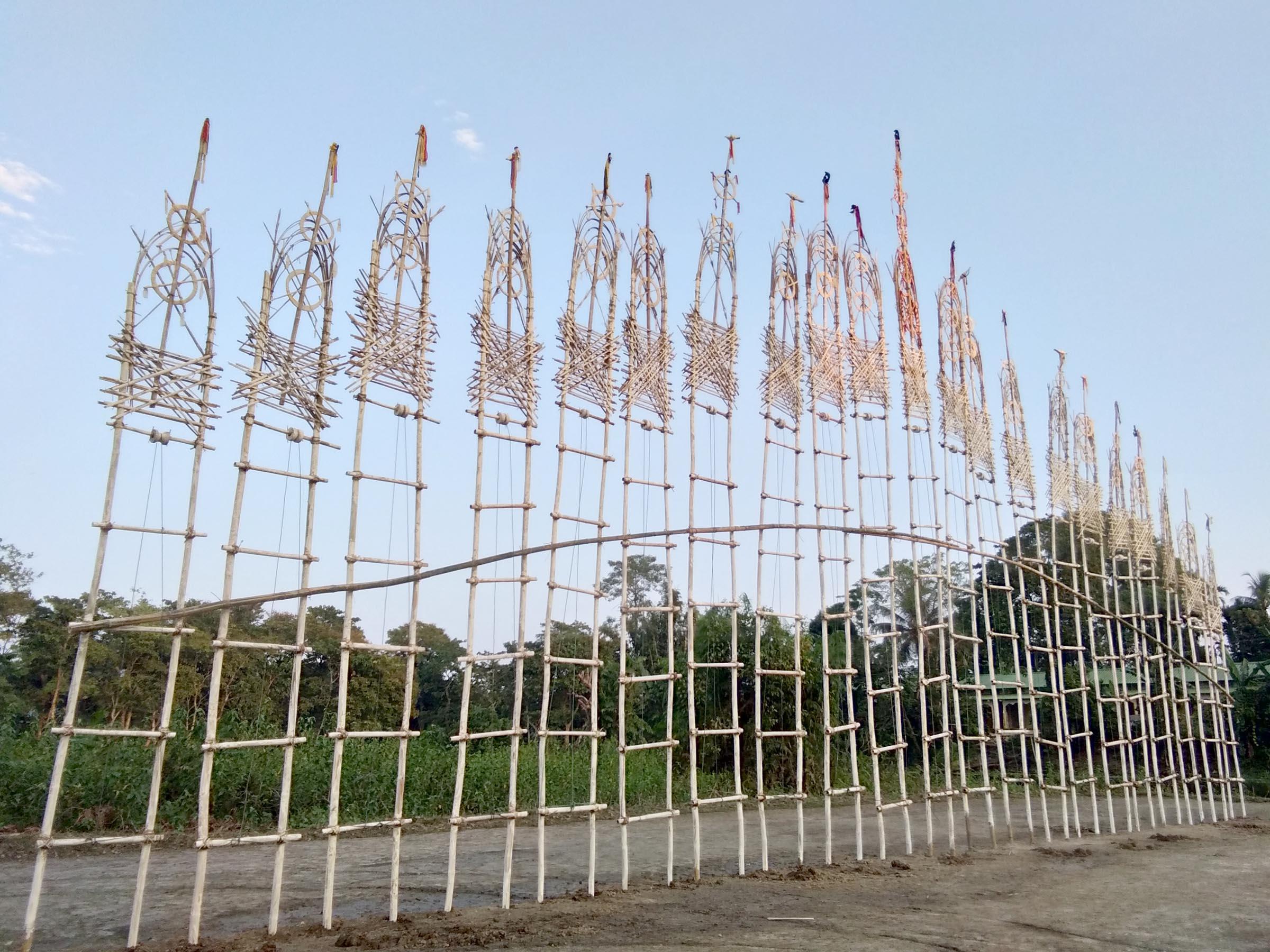 A scene of preparation for the forthcoming Kati Bihu at Auniati Satra in Majuli on Wednesday. Photo by  by UB Photos