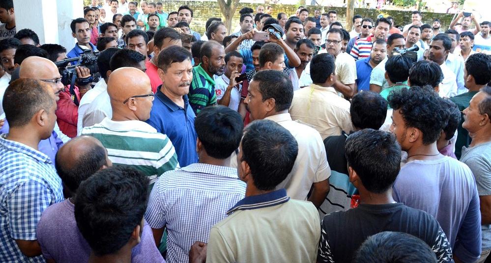 ULFA leader Anup Chetia  visits  Nagaon  Police Station on Wednesday. Photo  by UB Photos.