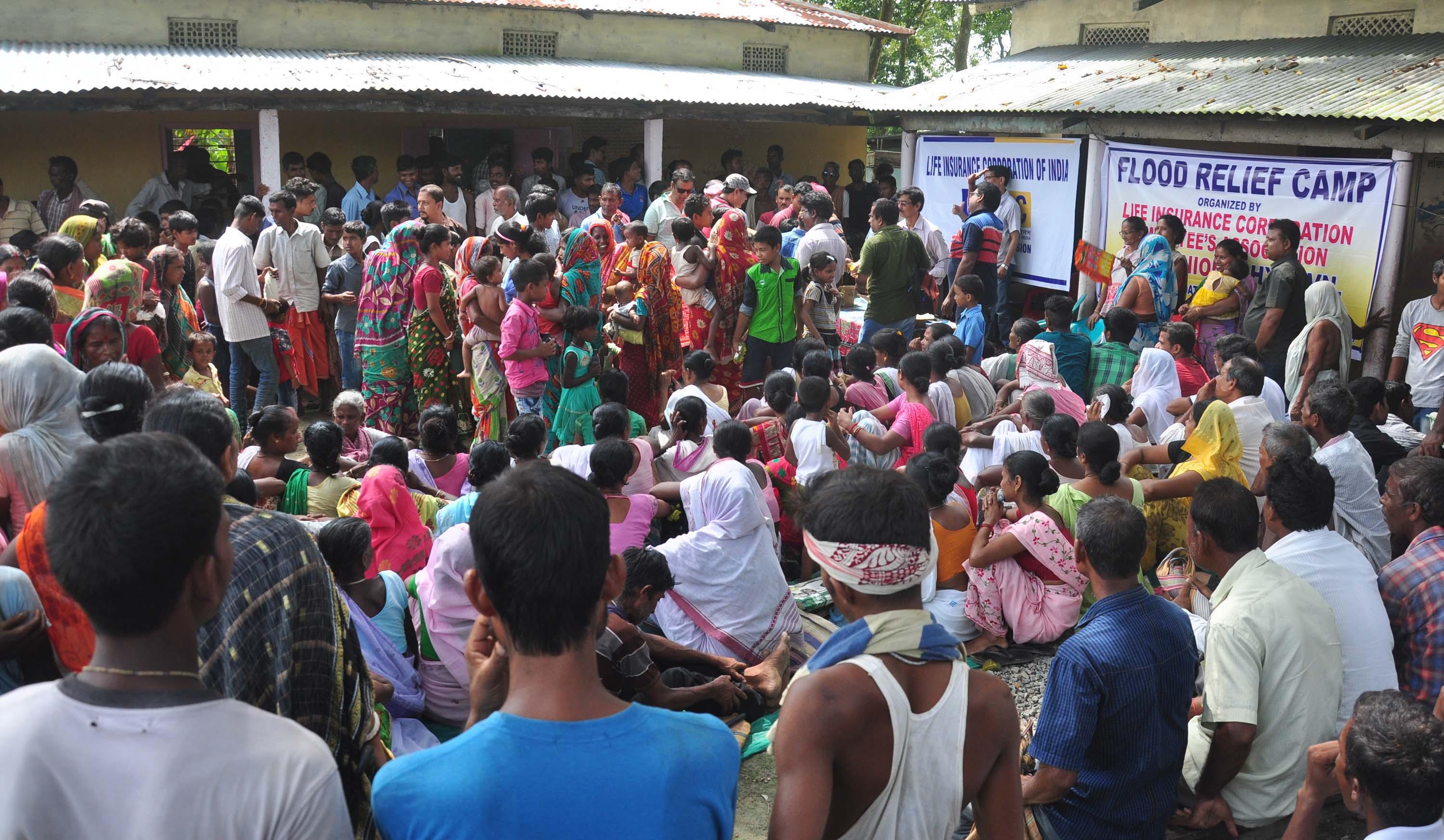 A flood relief camp in Marigaon
