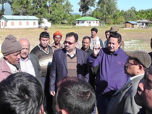 Nilomani Sendeka, Basanta Das, Rajiblachan Pegu while visited Ultapani and Saralpara relief camp on Wenesday in Kokrajhar.