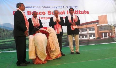 Fr VM Thomas, Bishop Robert Kerketta, VC Tezpur University and VC Assam don Bosco Univeristy Guwahati