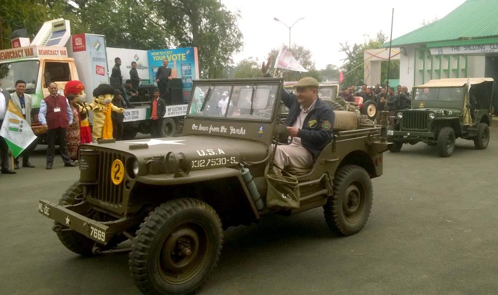 The Vintage Jeep participate in a voting awareness programme rally 
