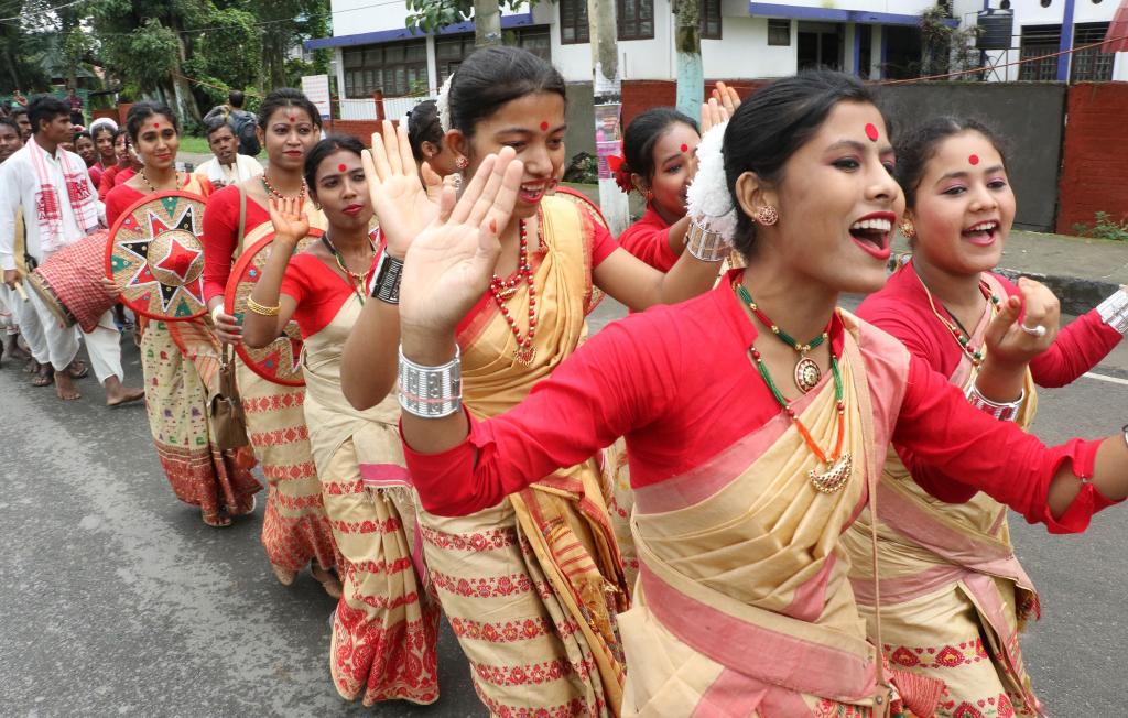 Cultural rally during the AJYCP bihu programme at Jorhat.