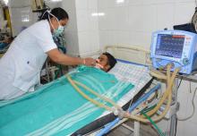 Japanise Encephalitis patients admitted at Assam Medical College & Hospitel ICU. Photo: UB Photos