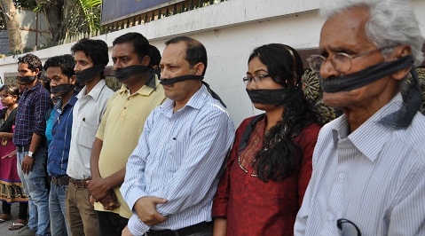 Demonstration against newspaper closure