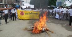 CM’s effigy burnt at Namrup