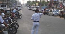 Traffic control at the Bhangagarh-ASTC Bylane, Guwahati