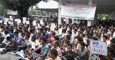 PCDR stages dharna against huge corruption in BTC 