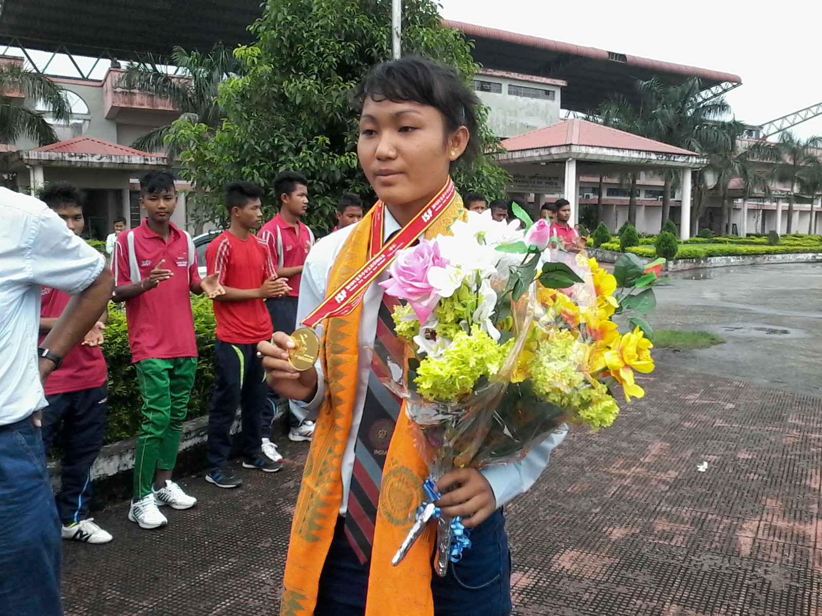 Gold medalist Laimwn Narzary feted