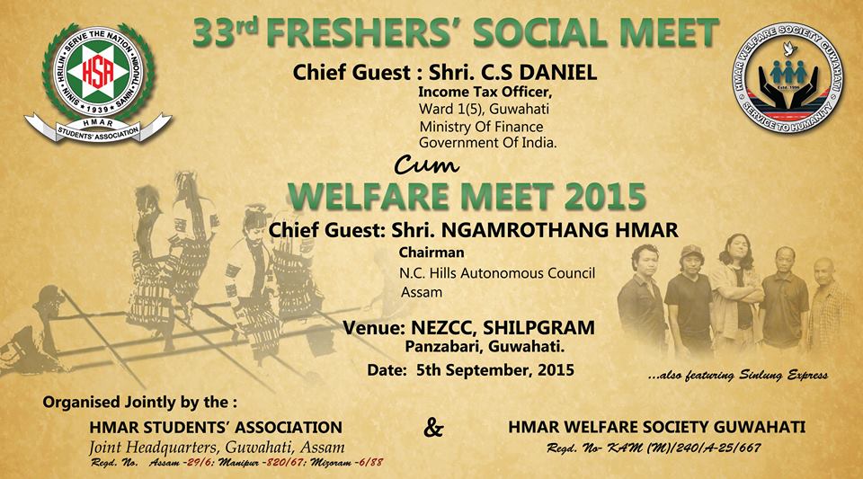 Hmar Students Freshers' meet on Sept 5
