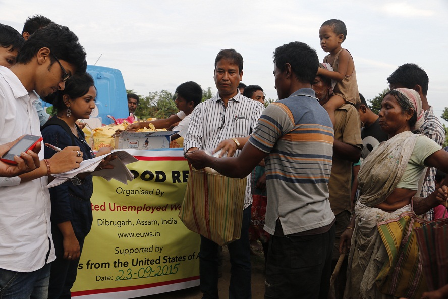 Help for flooded people in Dibrugarh