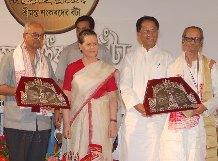 Sonia stresses relevance of Sankardeva; gives away awards