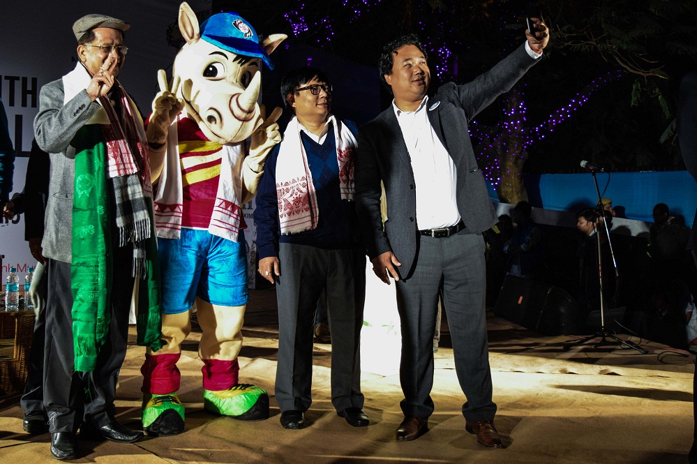 Gogoi poses for selfie with Tikhor