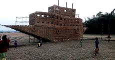 Mejhi Ghar in the form of Titanic at Tangla :