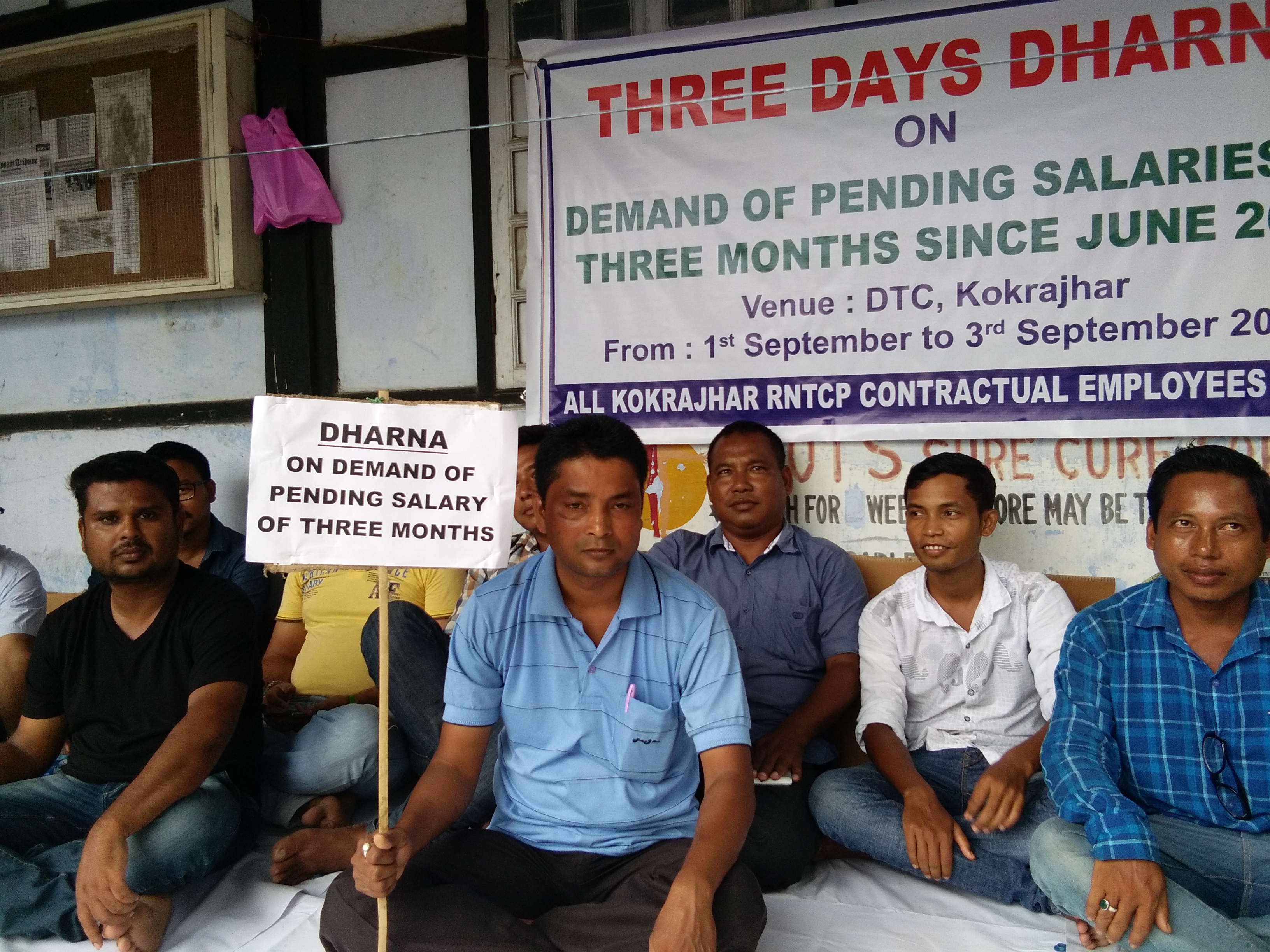 Tuberculosis Control staffs stages dharna