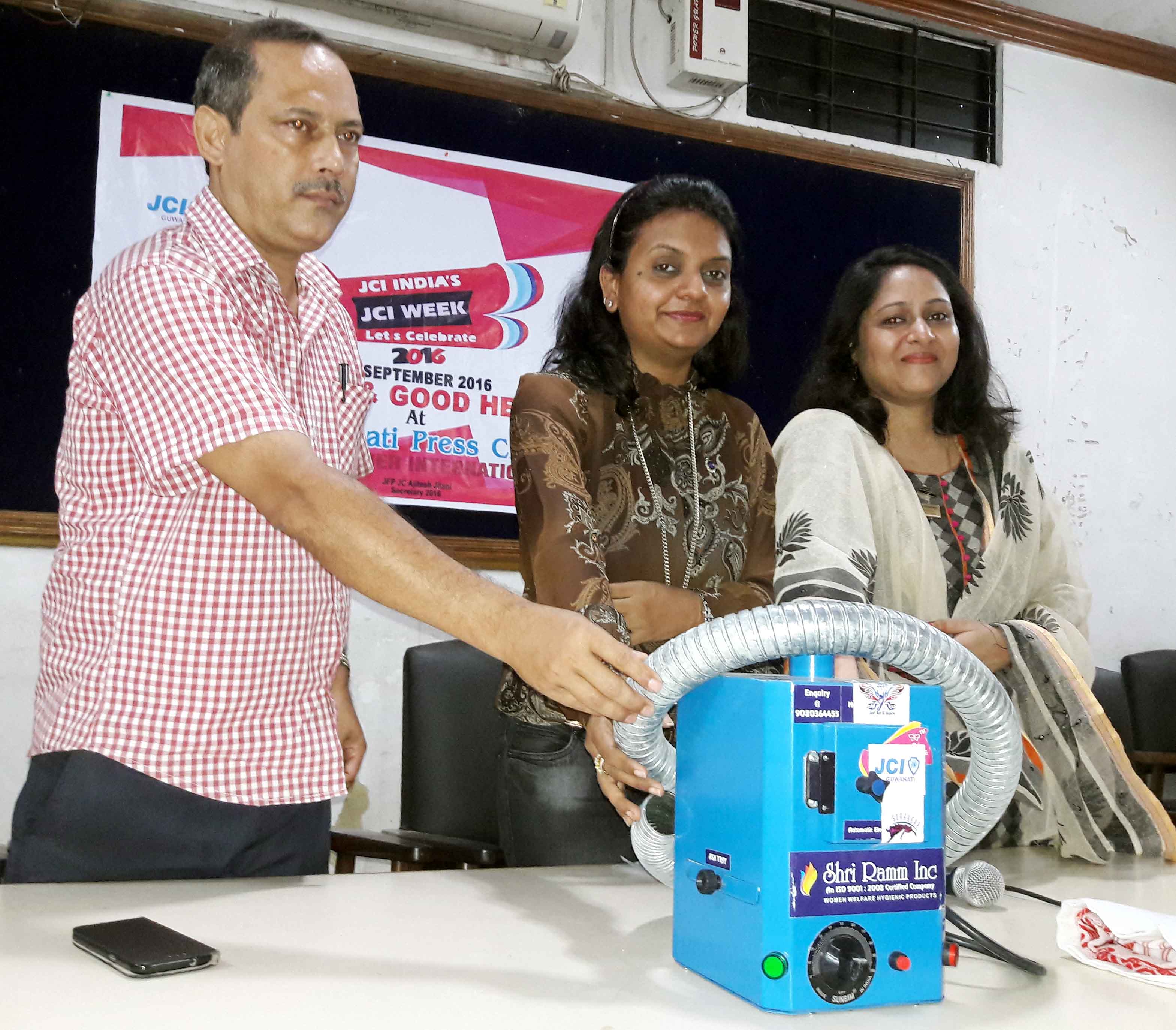Sanitary napkin destroyer machine