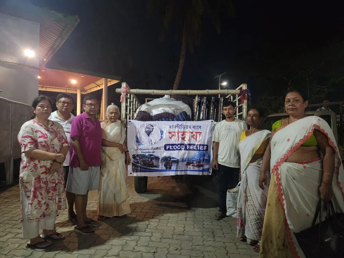 Hiteswar Saikia Foundation extends relief to flood-hit families in Nazira