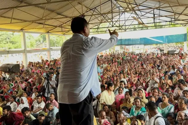 Raijor Dal Holds Rally in Nazira, Demands Compensation for Flood Victims