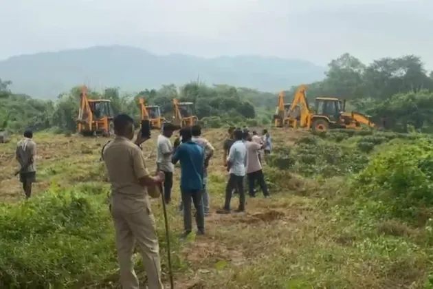 Eviction Drive Begins at Rangajan Tea Estate Along Assam–Nagaland Border