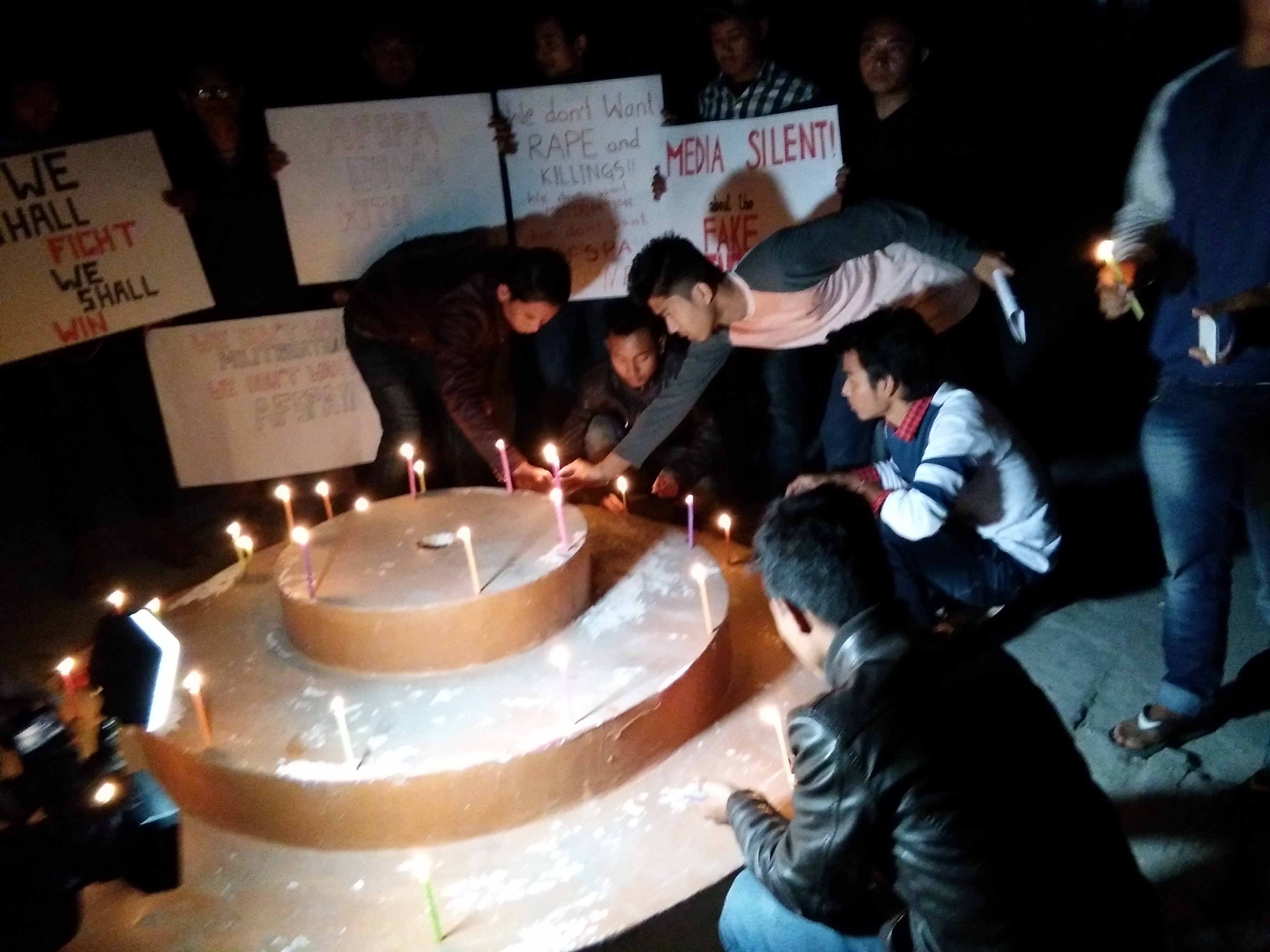 Candle lighting protest 