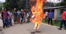 ABMSU burns  Education Minister's effigy