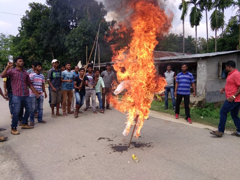 ABMSU burns  Education Minister's effigy