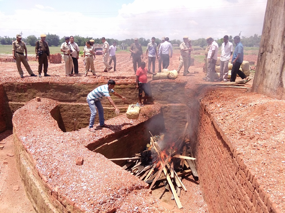 Police disposes seized narcotic substances 