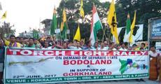 Torch rally seeking Bodoland, Gorkhaland