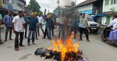 AKRSU(H) burns effigy of PM Modi
