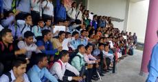  Engg students stage protest