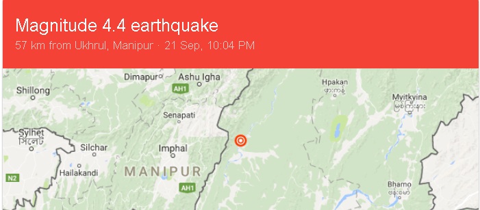 Tremor shakes Manipur again
