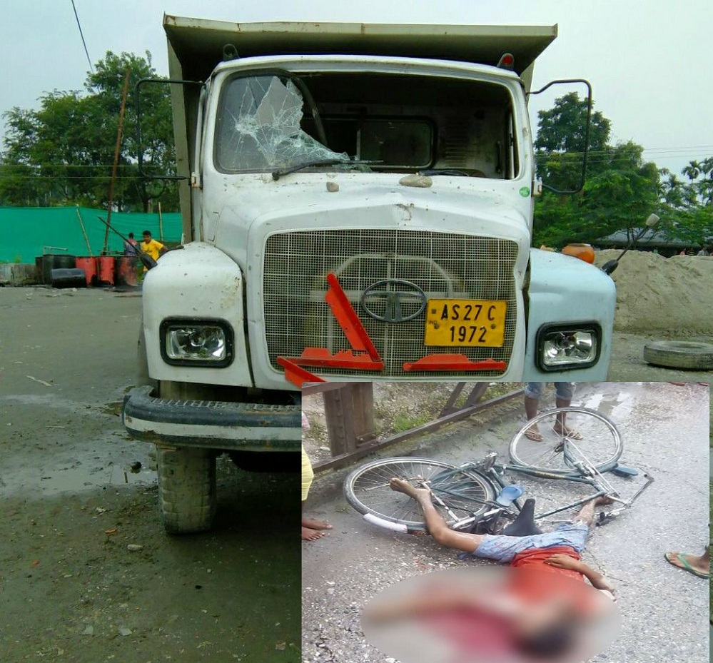 Cyclist run over by truck