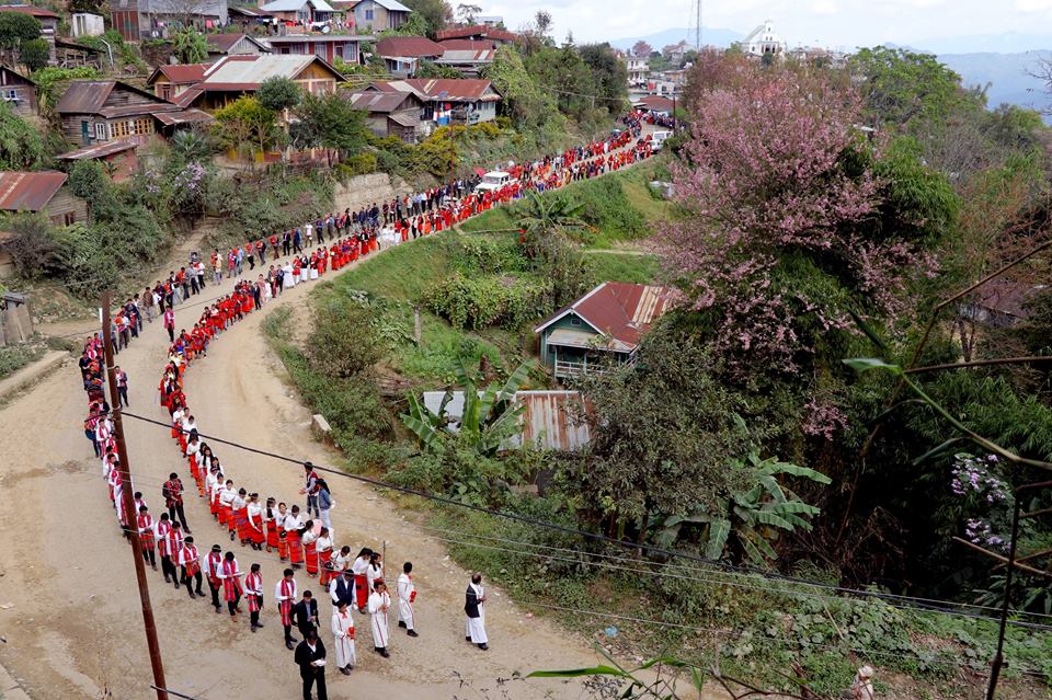 Tangkhul Catholics take out huge procession