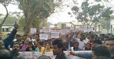 Huge protest on Dhekiajuli road