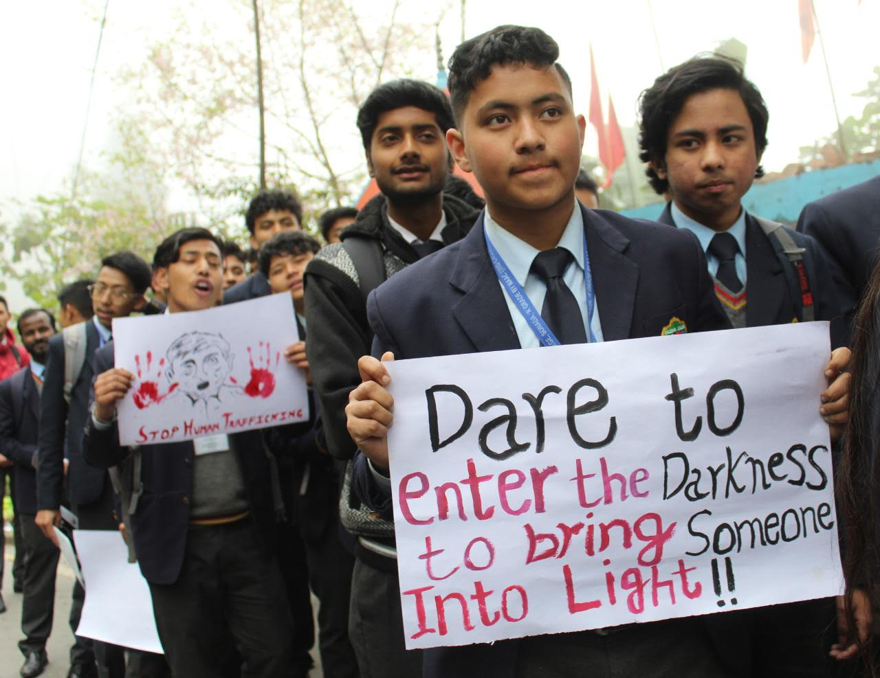 Students Join Rally to Support Children, Prevent Human Trafficking