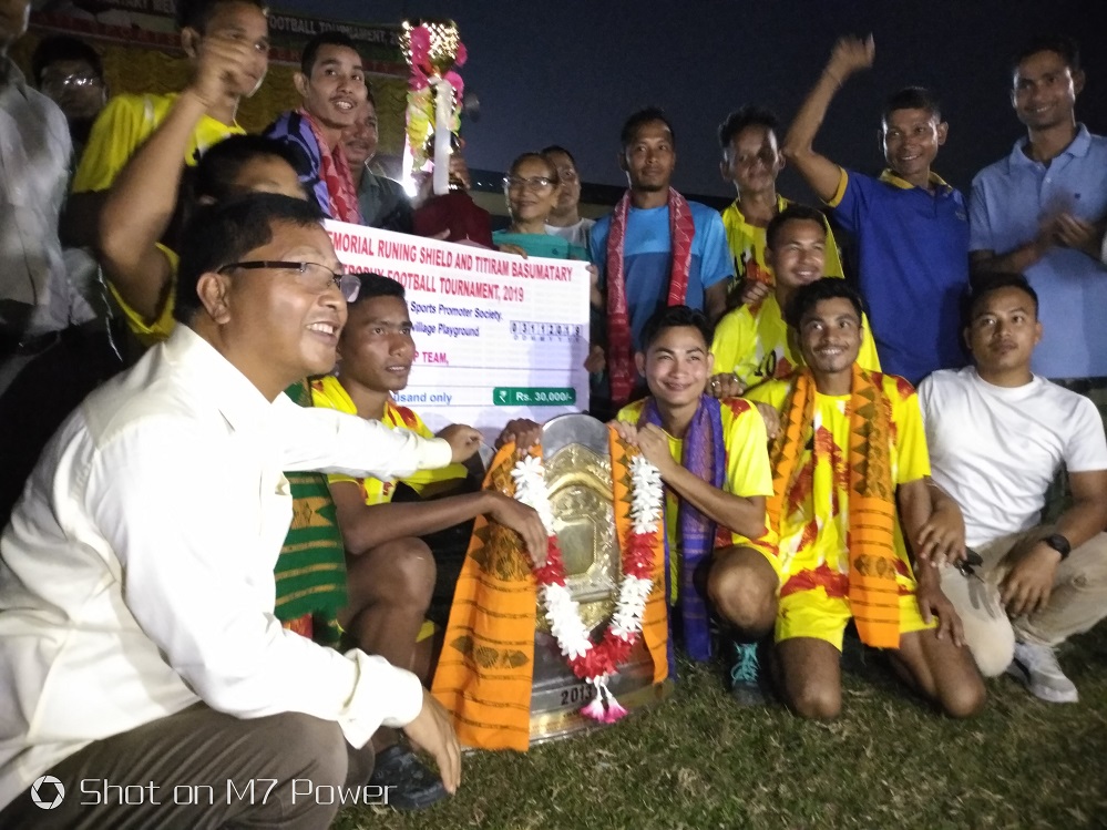 Swrang Club lifts Jatin Islary memorial football tournament trophy