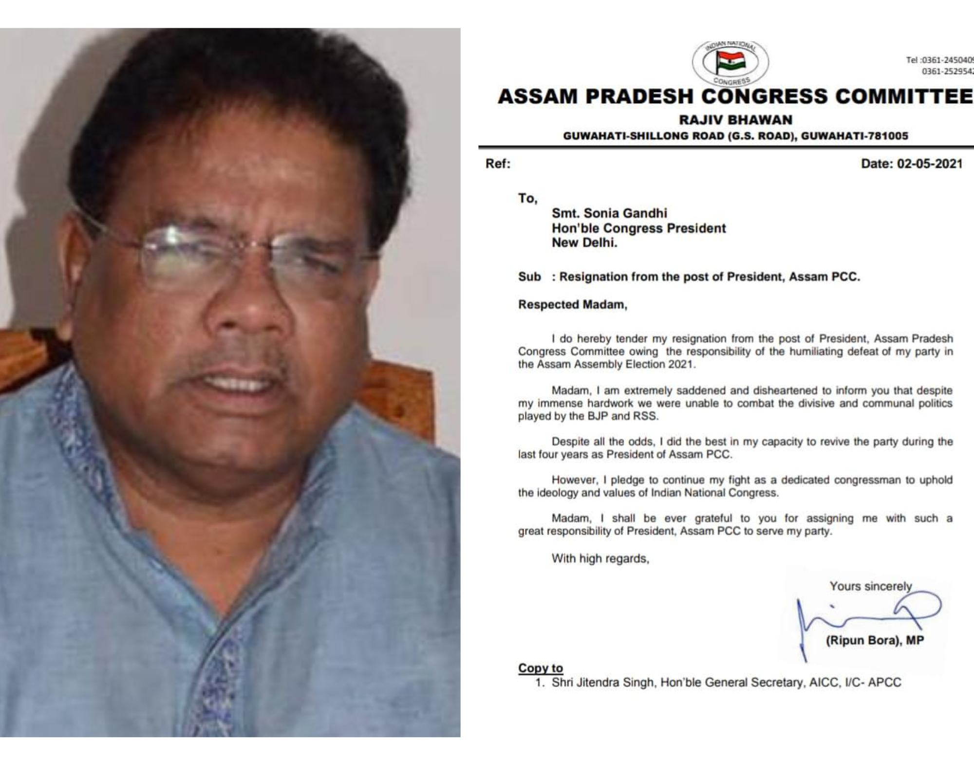 Assam Congress topgun,Ripun Bora steps down